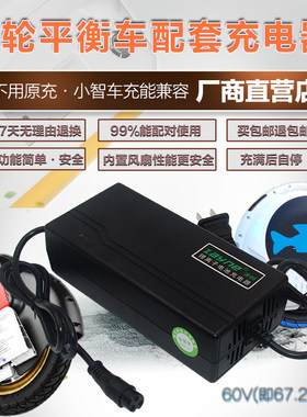 独轮车充电器通用三孔 电摩哈雷车爱尔pi威s平衡车76用.2v充电器