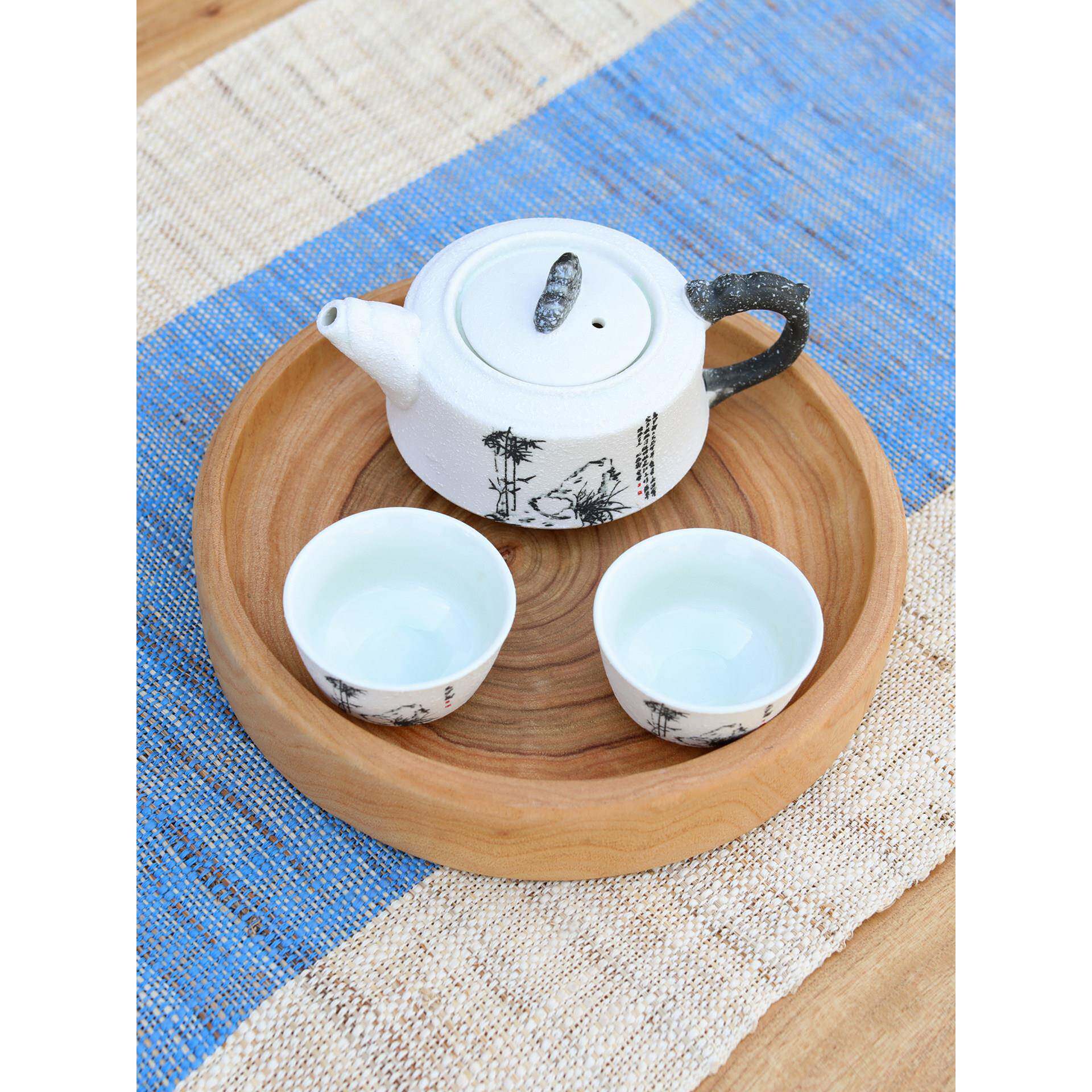 香樟木干泡茶盘家用茶具托盘实木圆形茶盘木质杯托壶承干泡台果盘