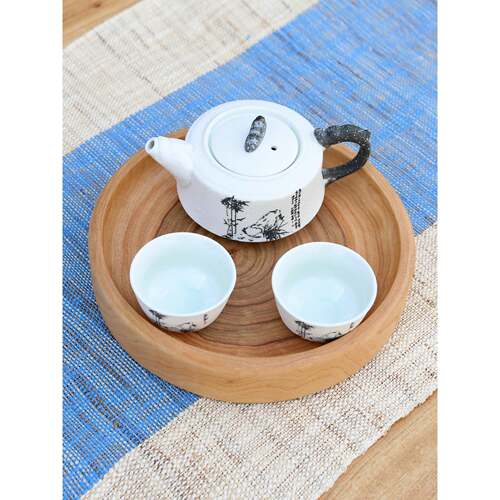 香樟木干泡茶盘家用茶具托盘实木圆形茶盘木质杯托壶承干泡台果盘