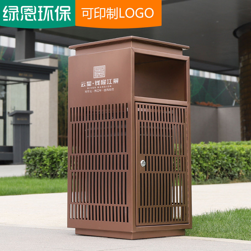高外不锈钢垃圾桶酒店大堂电梯口户皮玫瑰金果档箱室外售楼部定制