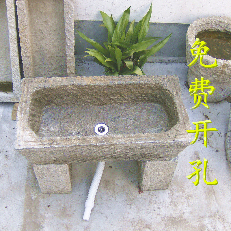 青石老石槽农村老石雕流池养鱼户水石头洗手盆旧牛槽马槽水水外景