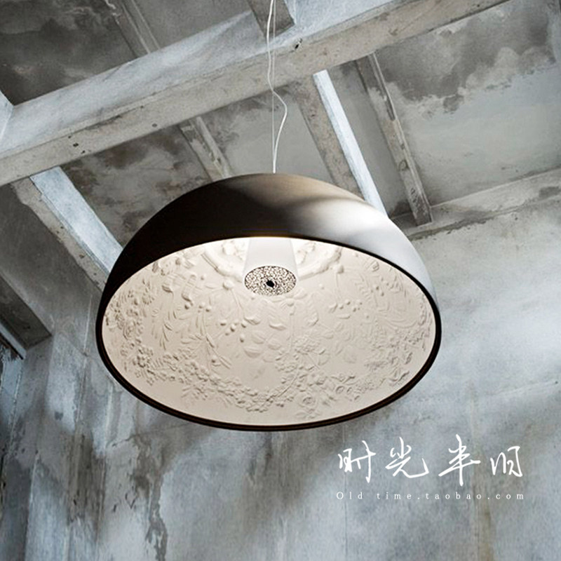 设计师简欧式现代圆约形意田园树脂雕刻花空中花园半简创餐厅吊灯