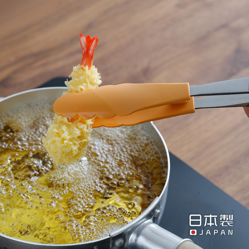 日本进口食品夹多功能家用烤肉不锈钢煎炸餐食夹面包夹防烫烧烤夹