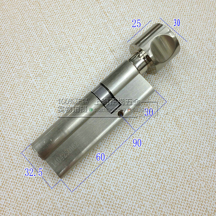 9公分大葫芦90单开锁芯单面偏心防盗门纯铜大门锁芯 95偏心锁芯