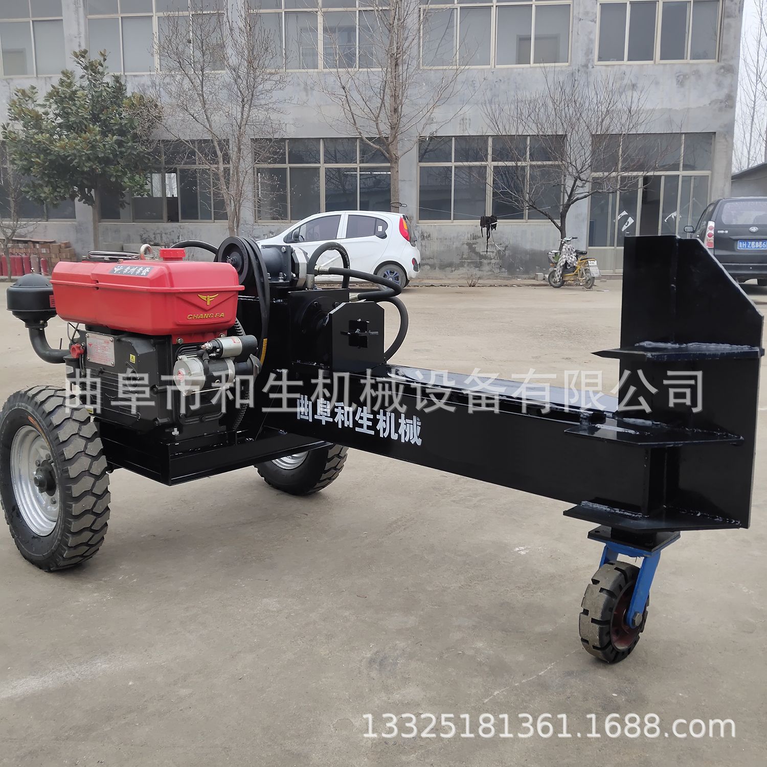 电动液压劈柴机家用烧柴劈柴神器柴油卧式劈柴器枣木单刀砍柴机