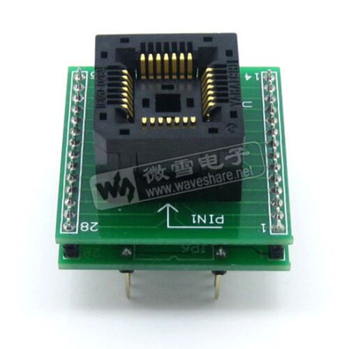 PLCC28转DIP28编程座IC测试座 IC120-0284-008R带板引脚间距1.27m