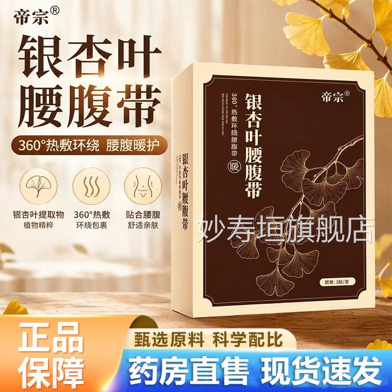 帝宗银杏叶腰腹带官方旗舰店正品灸温贴艾灸发热贴腰椎腰腹贴6VP