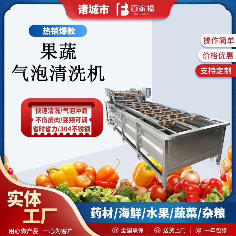 圣女果高压喷淋清洗设备水仙芒果清洗流水线商用鼓泡式水果清洗机
