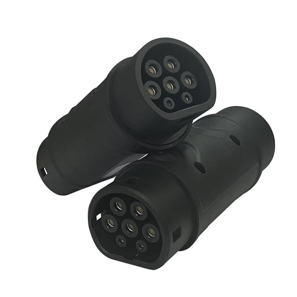 220V-250VAc交流国转欧转接头Ev适配器Gbt至Type2适配器