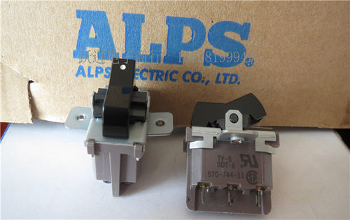 进口日本ALPS SDT-8船型开关 5A/80A250V 6脚2档翘板开关 全新