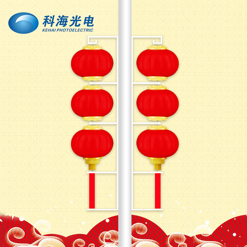 春节LED大红灯笼串户外景观灯
