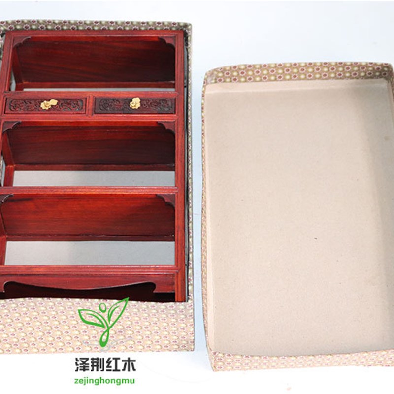 红酸枝木书架 仿古微缩家具模型工艺品家居R装饰品 摆件书柜