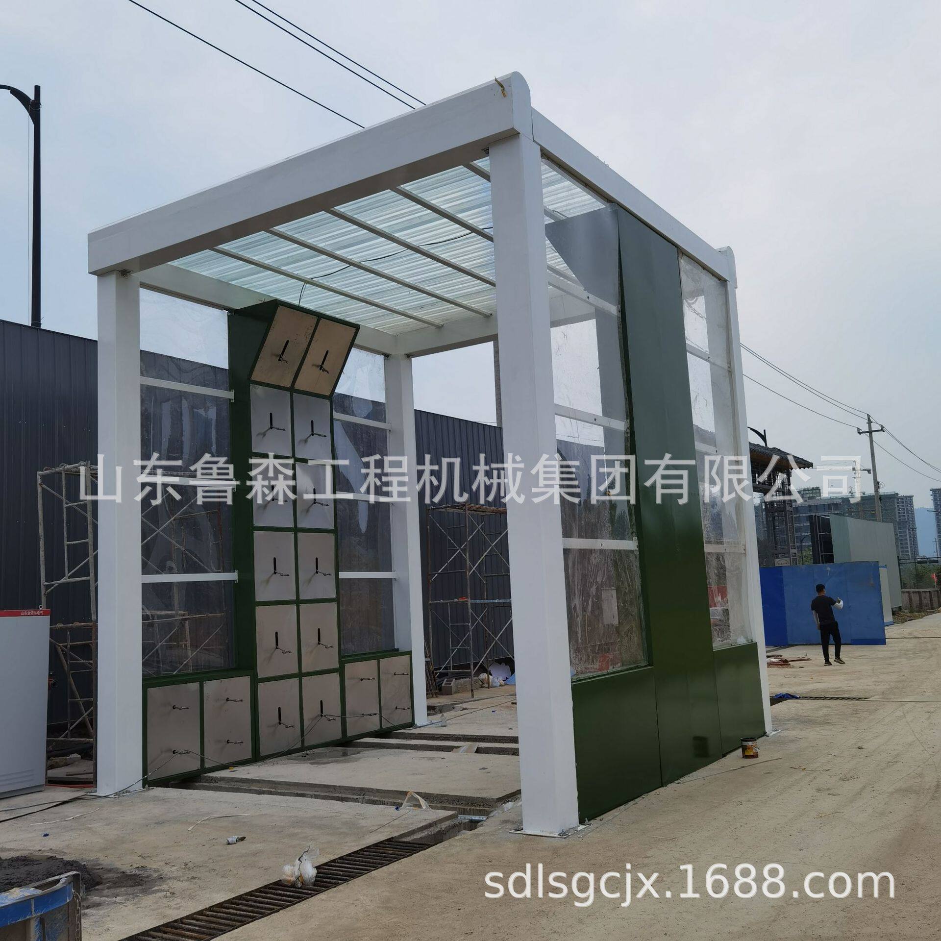 150吨免基础洗轮机全封闭摇摆洗轮机建筑工程洗车平台