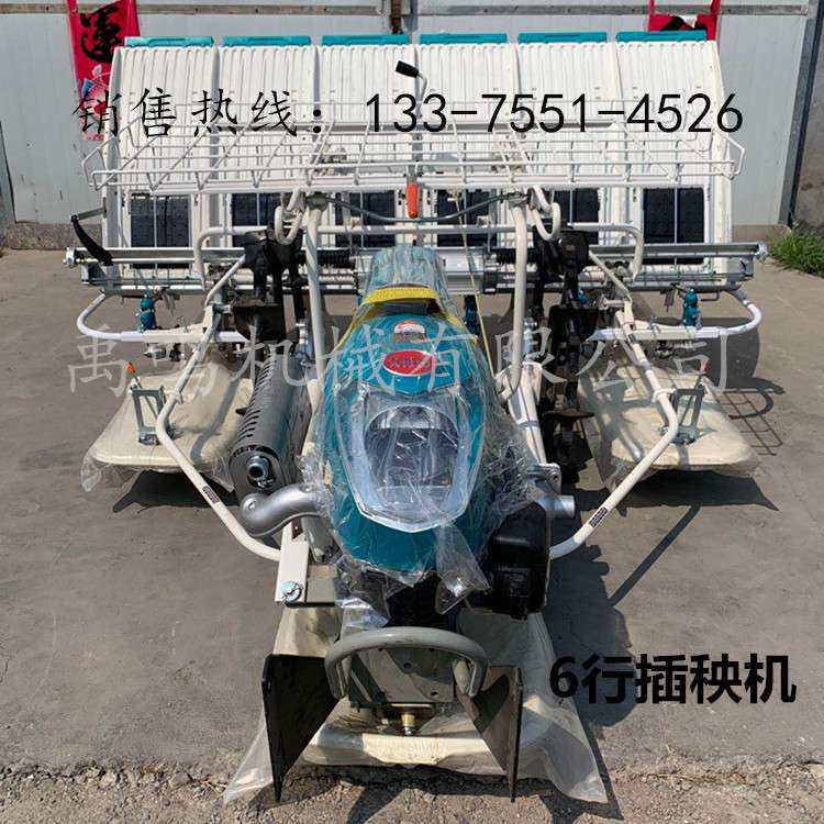育秧盘育秧自走式高速六行水稻插秧机低速播秧机手扶4行6行插苗机