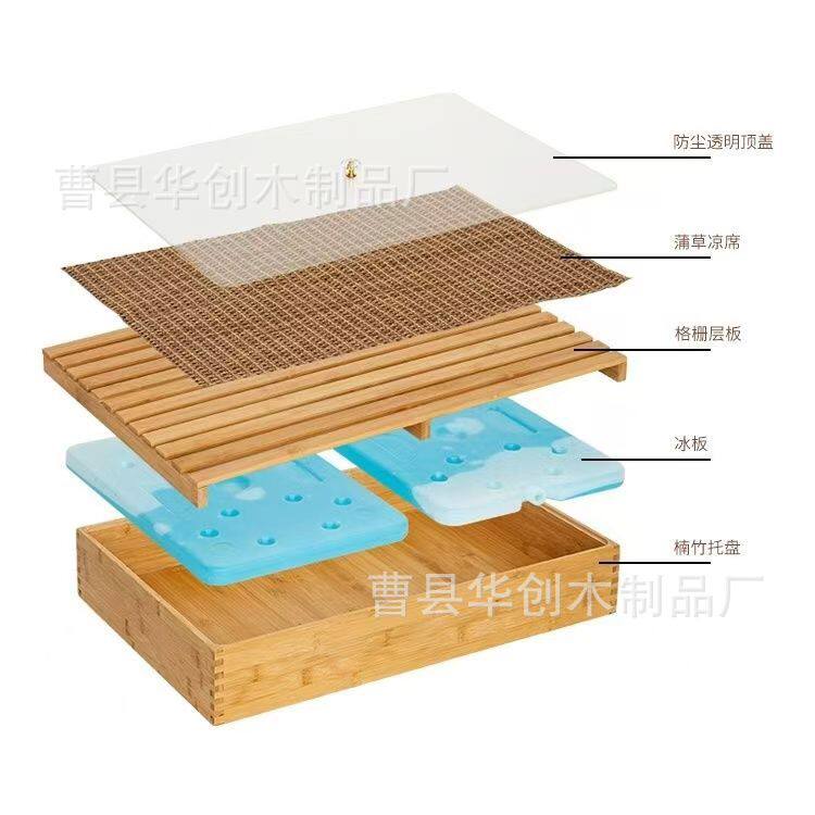 竹木托盘长方形茶盘中式木质面包餐盘寿司展示烤盘摆摊用