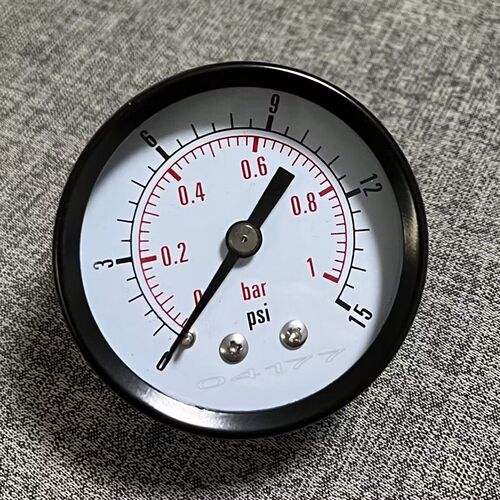 轴向气体压力表 直径50mm压力0-1bar15psi y-50z英文双刻度0.1MPA