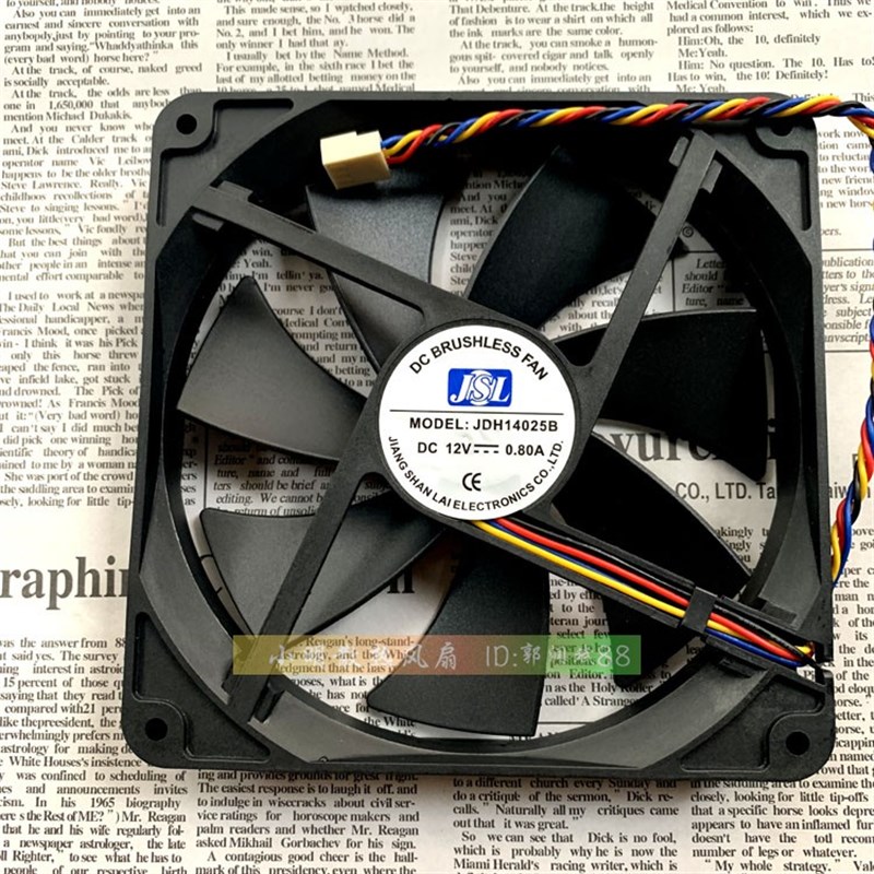 原装 JSL 14CM 12V 0.80A JDH14025B 四线PWM 超大风量机箱风扇
