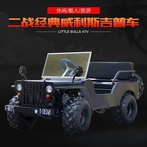 新款燃油/电动版2座威利斯儿童复古二战越野车 150CC