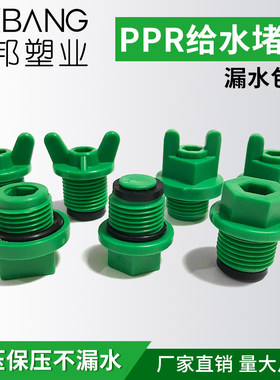 科邦ppr水管配件绿色管塞日丰同款4分内外丝堵头外牙丝堵免生料带