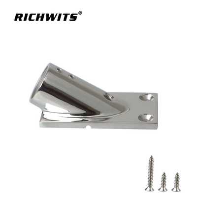 RICHWITS30度加厚铸造抛光船用管件   316不锈钢斜管座  游艇配件