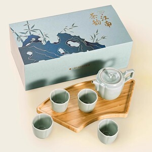西泠印社商韵江南茶具套装1壶4杯中秋茶室书房茶礼盒中式茶务送礼
