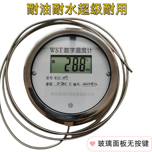 WST491不锈钢数显电子温度计表500度油温熬糖膏药防水耐油测温仪