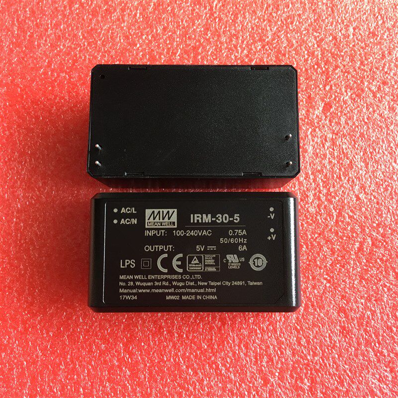 台湾明纬超小型AC-DC模块电源 IRM-30-5 30W 5V6A 插脚型原装现货
