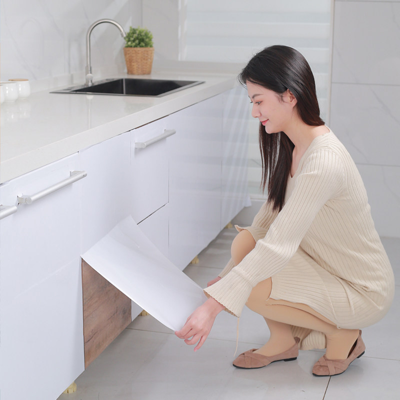 橱柜贴纸加厚漆房防水防门墙纸自粘烤厨家具柜油柜子桌面翻新改色