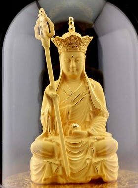 绒沙金地藏佛藏摆件绒沙金地藏工艺品永载平安摆件车保地像王菩萨