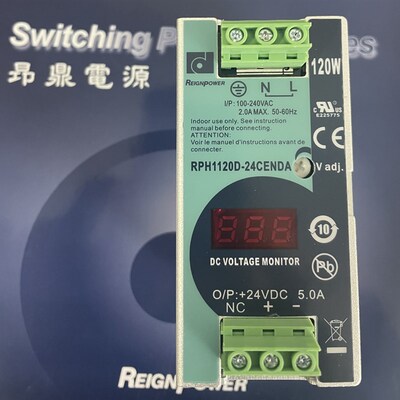 RPH1120D-24CENDA台湾昂鼎超高性能导轨电源 24V5A 替SDR-120-24