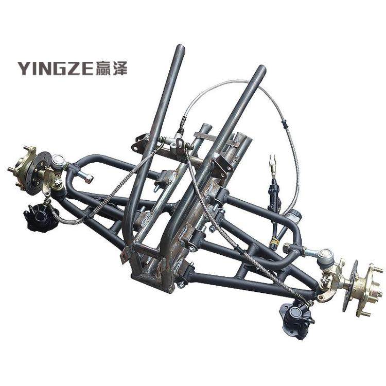 自制改装倒三轮四轮摩托车头架沙滩车悬挂摇臂转向刹车法兰羊角
