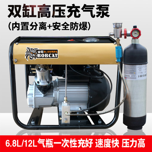 双缸高压充气泵电动高压打气机 潜水用高压气泵 30MPA电动气泵 40
