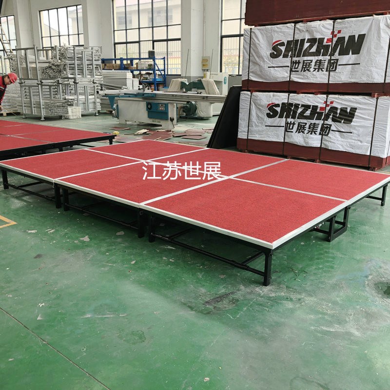 钢铁酒店折叠舞台 钢铁折叠婚庆舞台 年会带M轮移动舞台shizhan