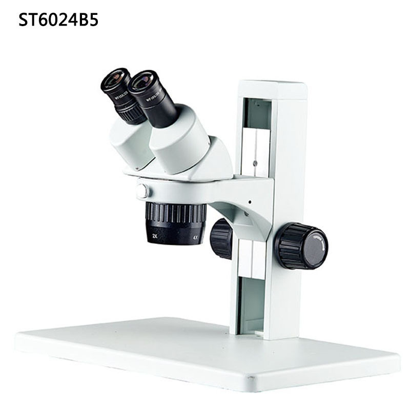 ST6024B5两档变倍体视显微镜定倍10X 20X 30X 40X大底板立臂支架