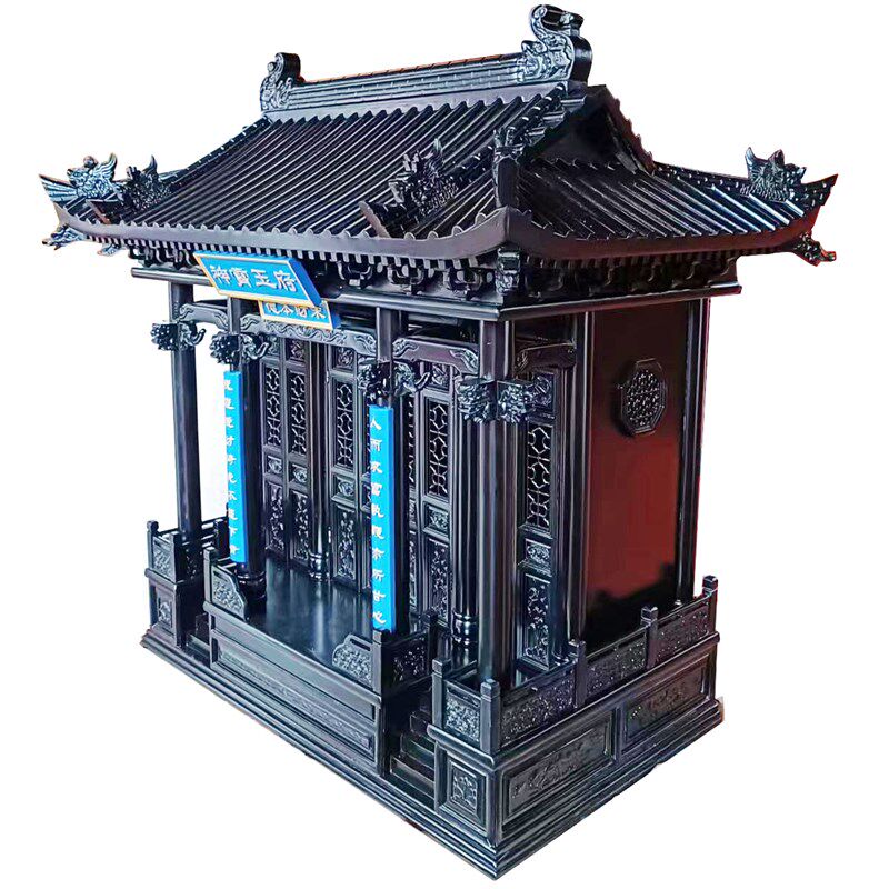家用神门宫殿屋顶佛龛 仙龛带龛坛城香樟柜供台神台 佛木供桌佛台