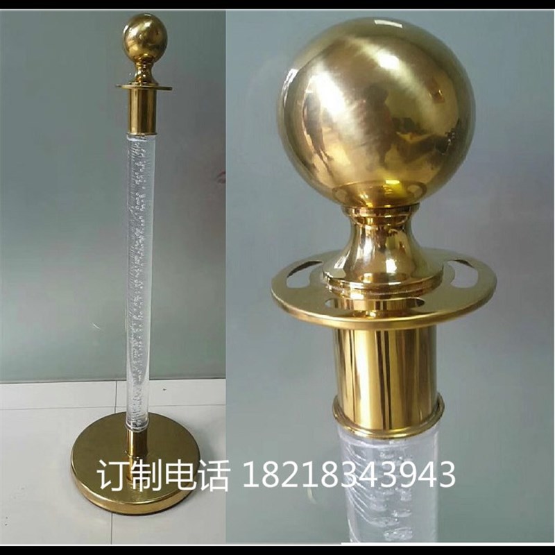 透明亚克力迎宾柱j/挂绳VIP通道护栏/礼宾接待栏杆不锈钢水晶立柱