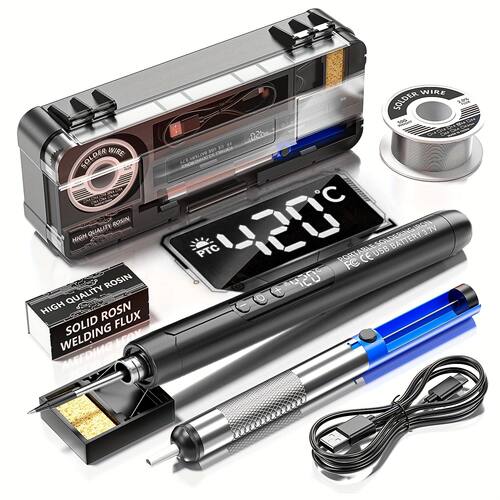 USB数字显示电烙铁可充电储物盒