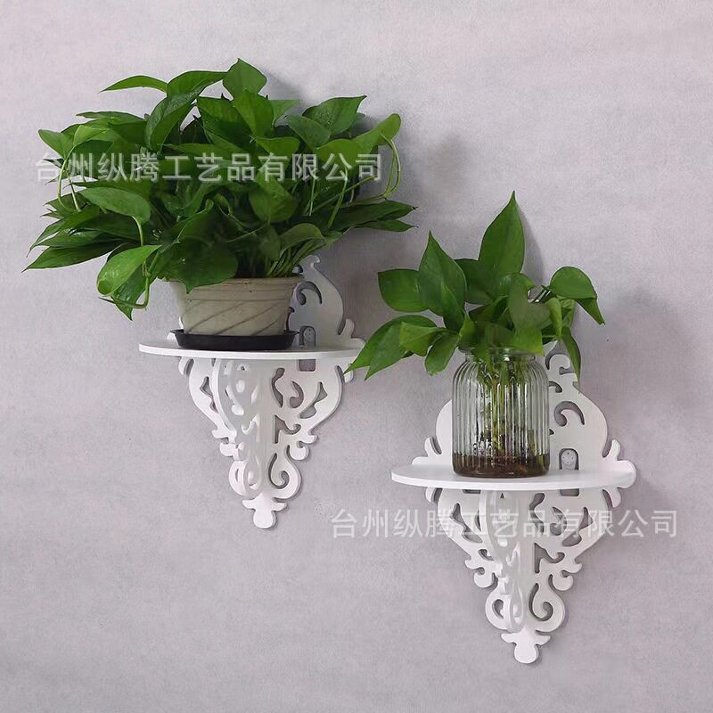 一件单层木制花盆储物架,茶杯架子,适用于客厅,卧室,墙面,梳妆台,