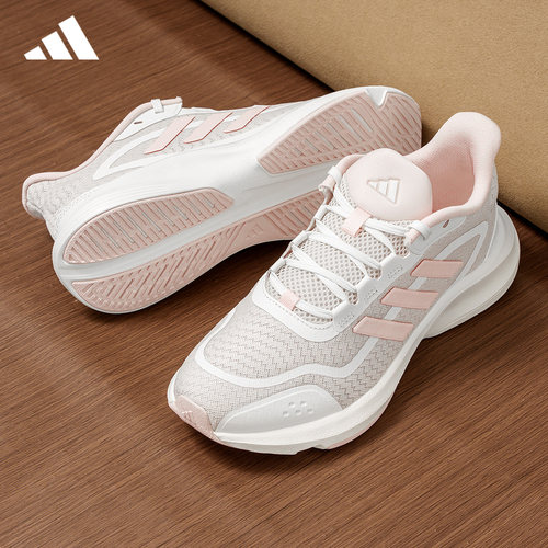 adidas女网面透气跑步鞋