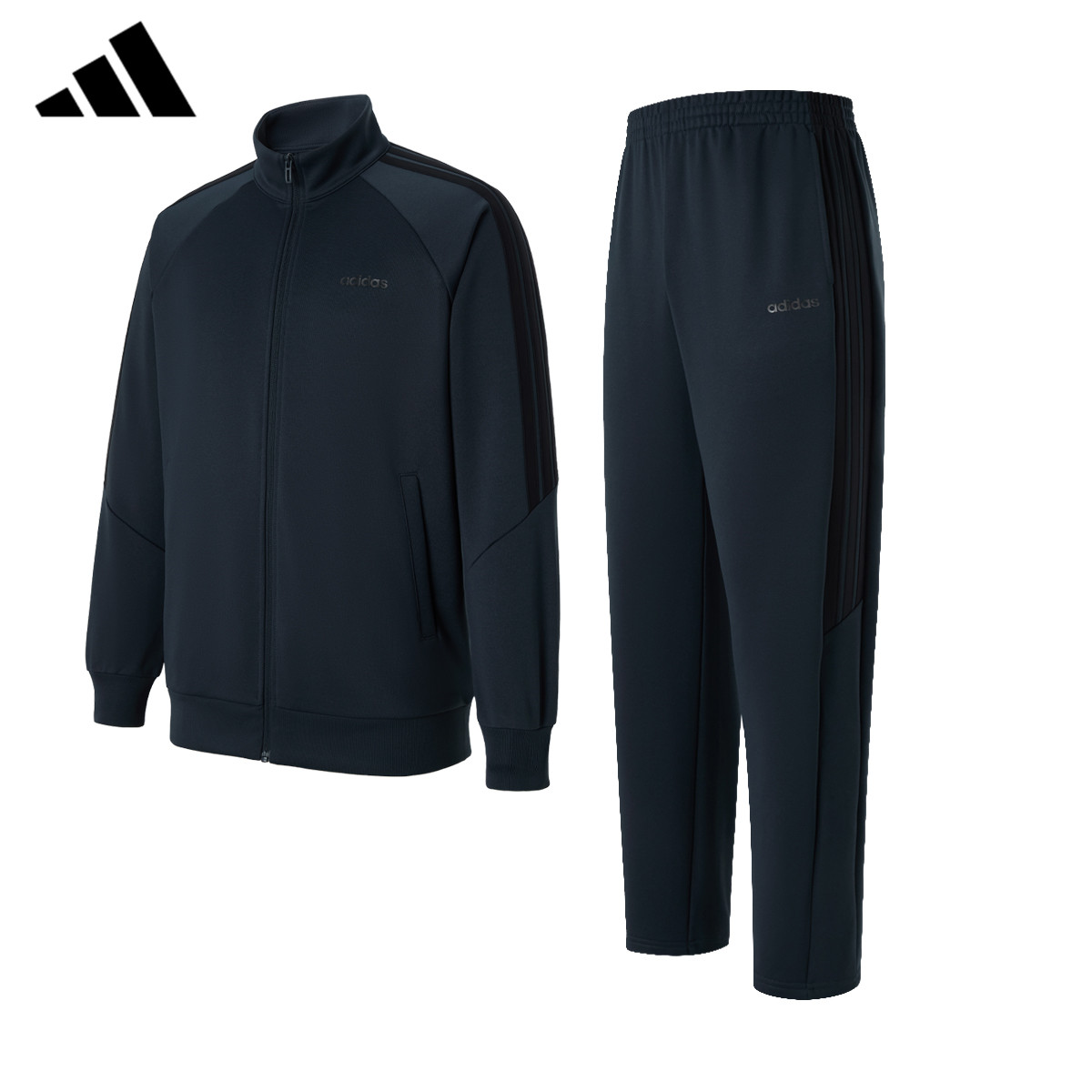 adidas阿迪达斯运动套装男新款立领夹克外套运动长裤两件套KW1154