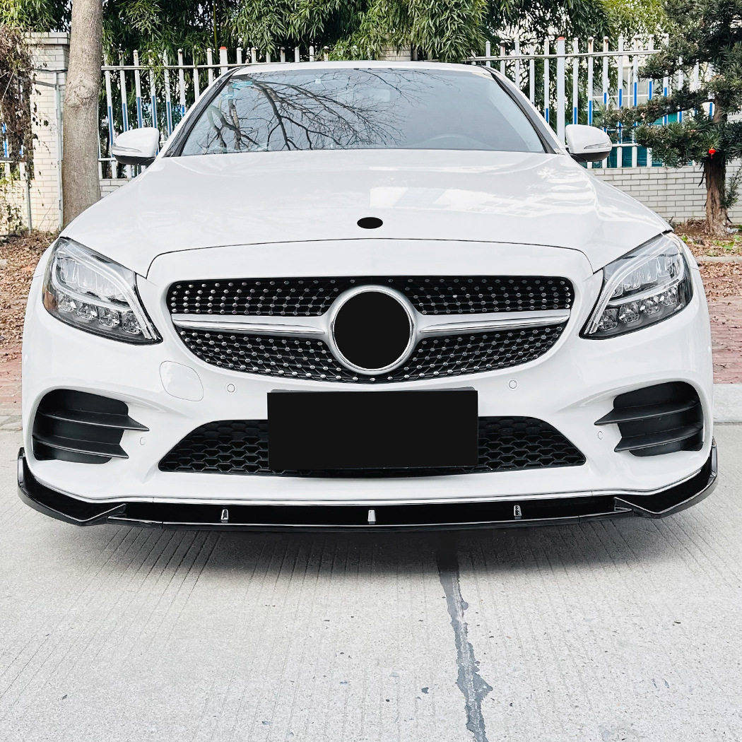 适用奔驰C级W205C205S205后期2019-21AMG前杠前唇前铲外饰改装