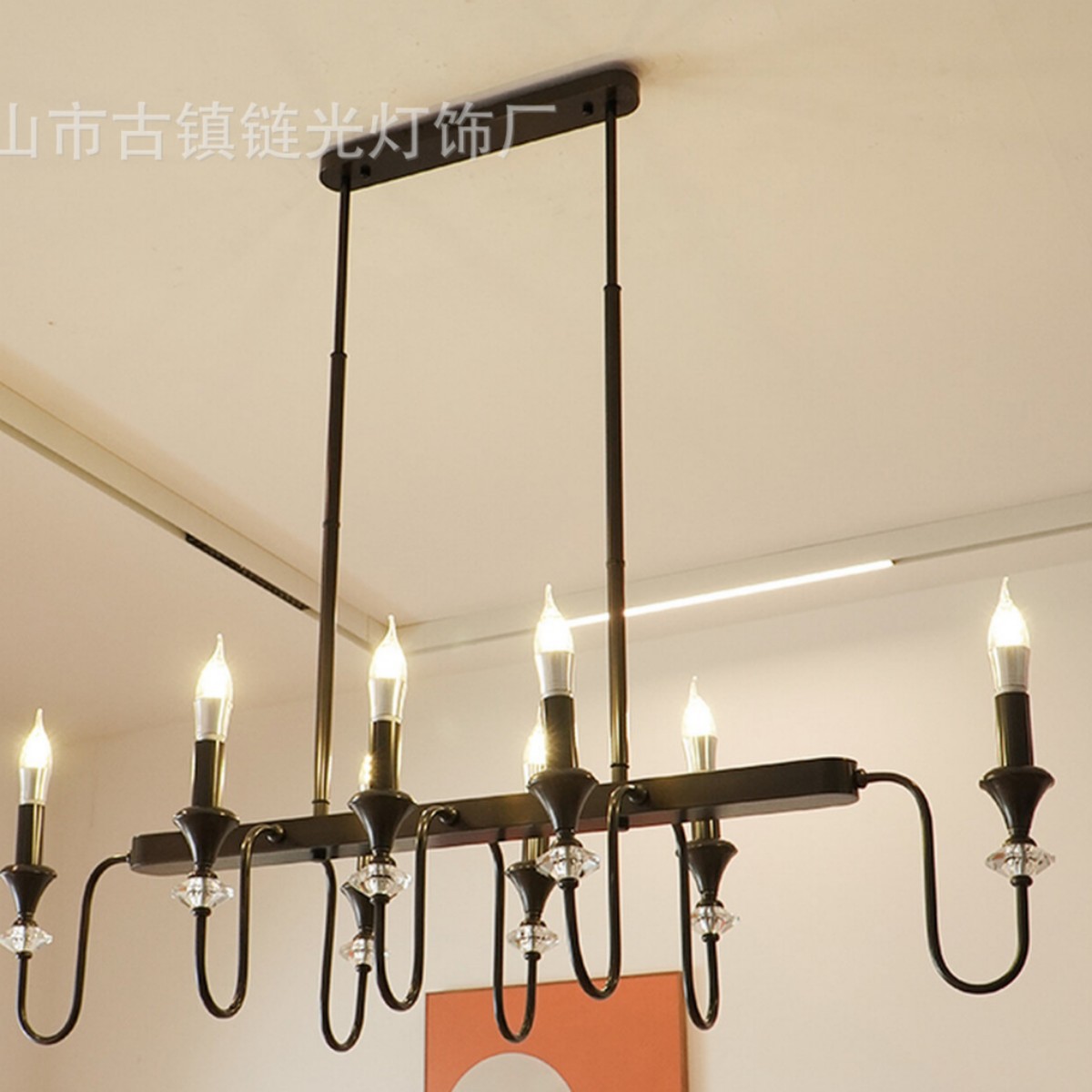 法式复古全铜水晶餐厅吊灯