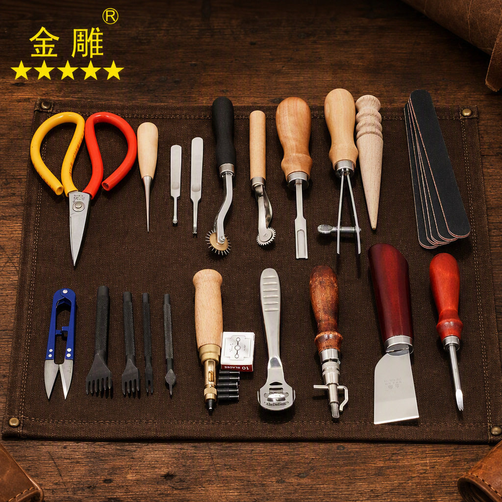 金雕新款手工皮具手缝套装皮革工具套餐皮艺工具新手入门套装01款
