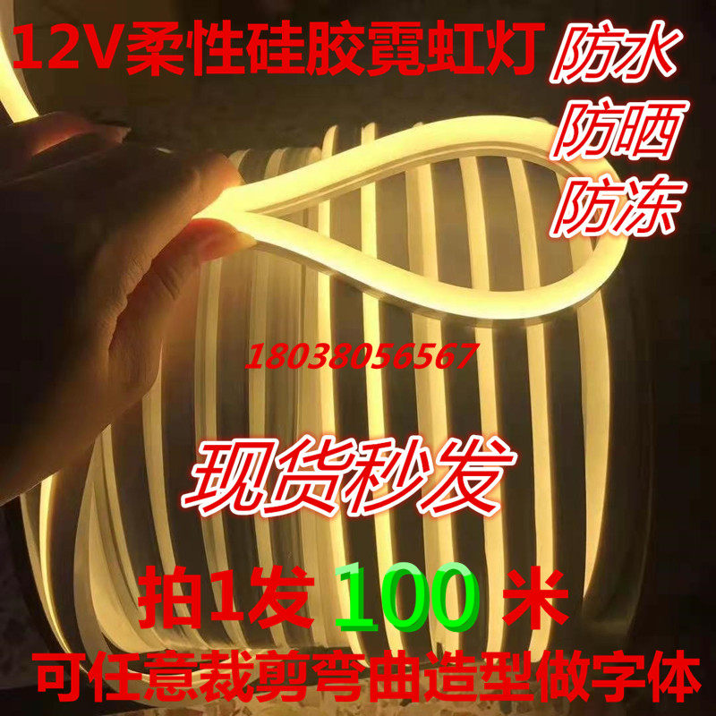 led霓虹灯软灯外柔性灯条220V带户管线灯KTV室外装饰防水硅胶 12V