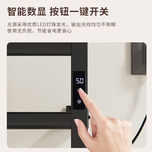 巴勒摩301免h打孔枪灰色电热毛巾架家用碳纤维加热定时烘干浴巾架