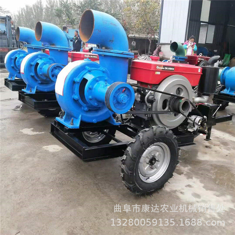 35马力单缸柴油机带动的水泵施工地排水抽水泵口径30公分
