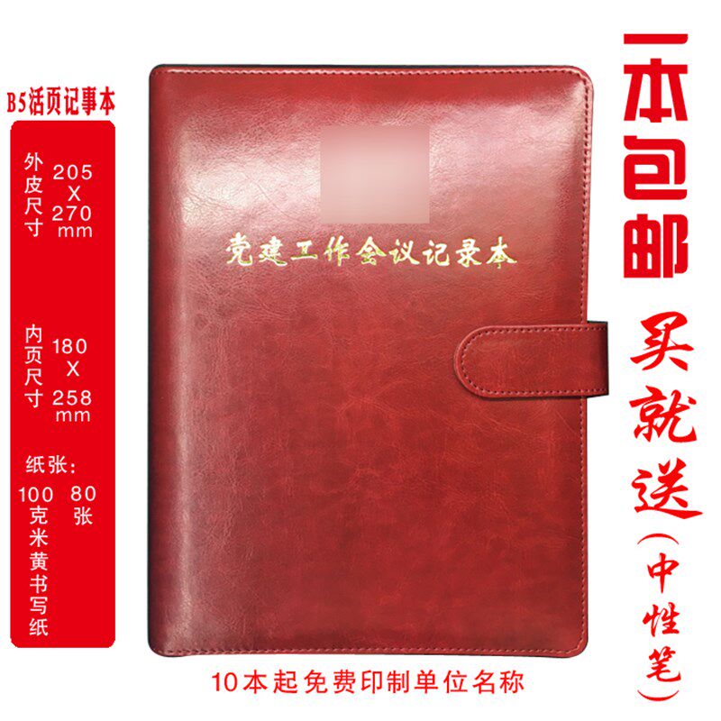 党建工作会议记录本 党建工作记笔本 团群党党工作录记本B5活页