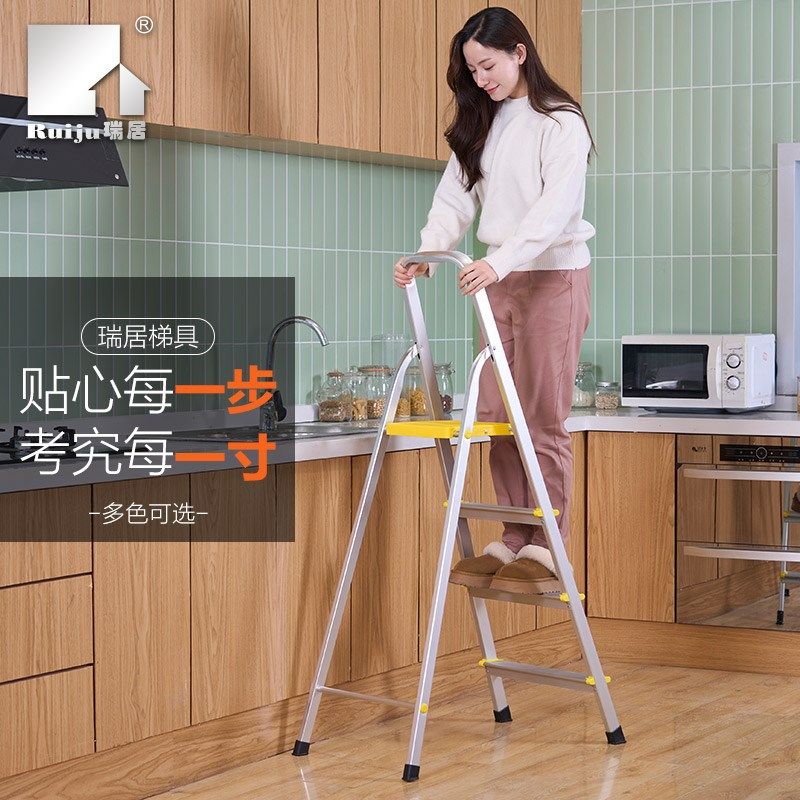 出口梯家用折叠梯铝合金梯子轻便人字梯室内工程伸缩铝梯扶梯
