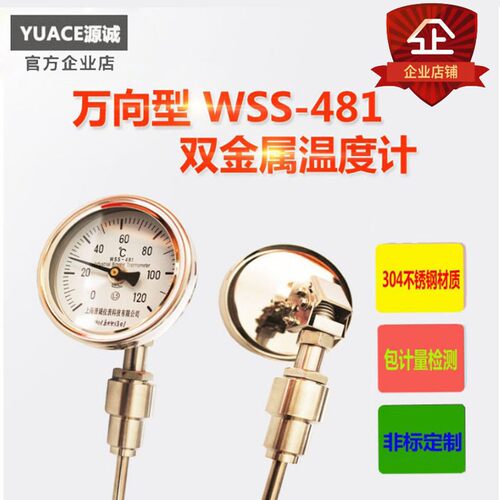 高精度高温定制工业不锈钢属向双金万温度计ws-s481底座WSS-411