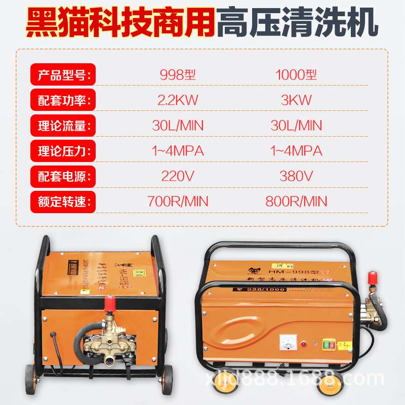 黑猫58型1000型/998型电动商用自吸式高压清洗机/洗车机/刷车器